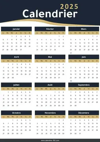 Calendrier 2025 Imprimable