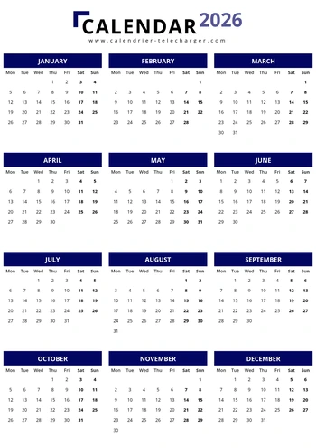 calendrier-2026-anglais-lundi-a4