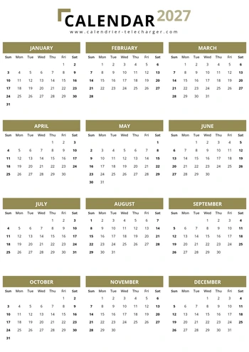 calendrier-2027-anglais-dimanche-a4
