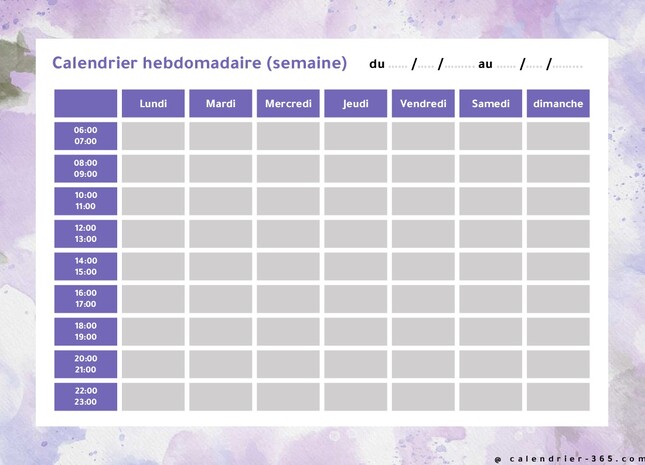 semainier au design élégant