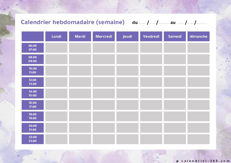 semainier au design élégant
