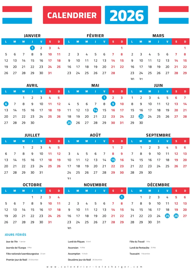 calendrier-luxembourg-2026-avec-jours-feries