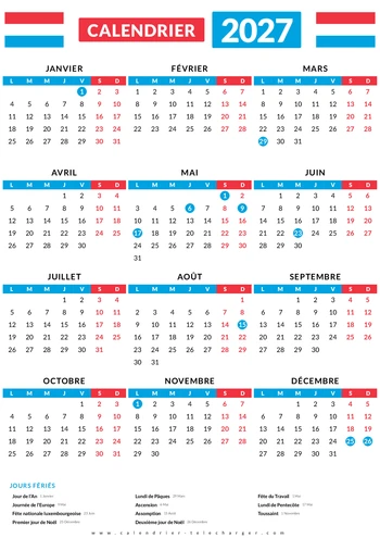 calendrier-luxembourg-2027-avec-jours-feries