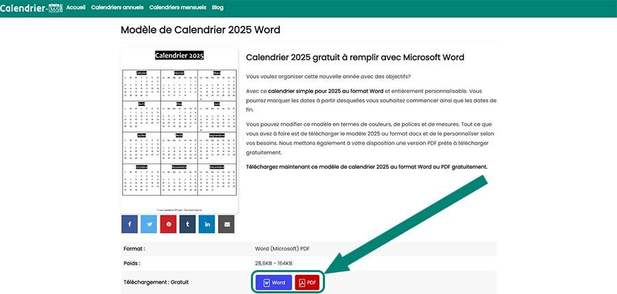 comment télécharger Calendrier